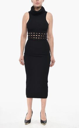 Alaia Tubino a Collo Alto in Maglia con Dettaglio Open Work Alaia
