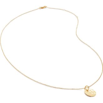 Monica Vinader Siren Disc Pendant Necklace in 14K Solid Gold at Nordstrom