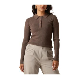 Notre-V Nv-Genny Trui - Dames - Polos - Bruin - 2XL - Polyester - Tops