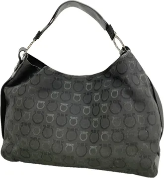 Ferragamo Black Nylon Canvas Tote Bag (Pre-Owned)