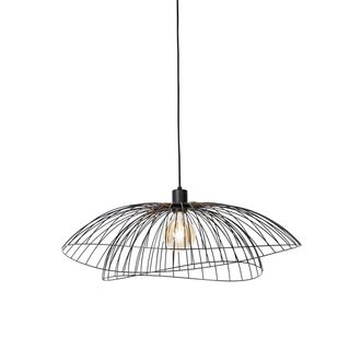 QAZQA Dise&ntilde;o L&aacute;mpara Colgante Inteligente Negra 66 Cm Con Wifi G95 - Pua Acero Redonda Adecuado Para Led Max. 1 X 4.9 Watt - Qazqa