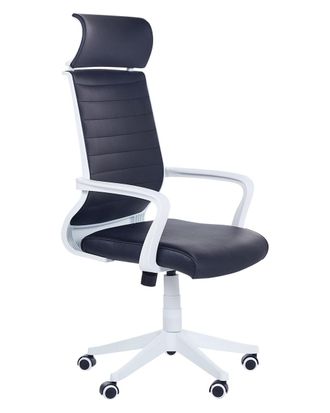 Beliani Silla de oficina giratoria piel sint&eacute;tica negro