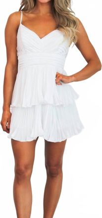 DO+BE Collection Pure Heart Pleated Satin Dress In White