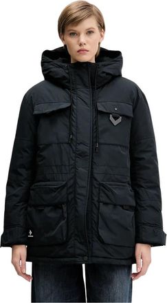 Converse Hooded Patch Jacket - Dames - Winterjassen - Zwart - L - Leer - Jassen