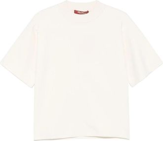 Max Mara Round-neck Knitwear, female, White, Size: S Round-neck Knitwear