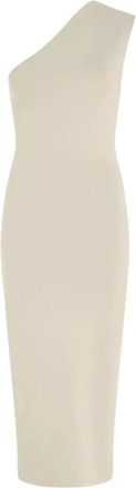Gauge81 Arriba Midi Jurk - Dames - Feestkleedjes - Beige - L - Rayon - Kleedjes