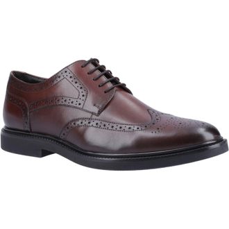 Hush Puppies Kingston Leather Mens Chocolate Brogues Shoes - Size UK 10