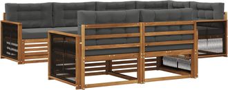 vidaXL Conjunto De Sof&aacute;s De Exterior 7 Uds. Natural Y Antracita Vidaxl