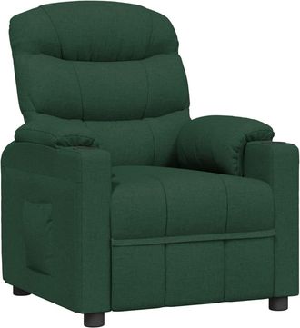 vidaXL Sill&oacute;n Reclinable De Tela Verde Oscuro Vidaxl