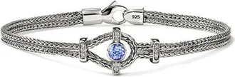 John Hardy Icon Sterling Silver Tanzanite & Diamond Bracelet at Nordstrom, Size Medium