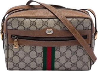 Gucci Pre-owned Vintage Crossbody Bag - Dames - Vintage Schoudertas - Beige - ONE Size - Leer - Vintage