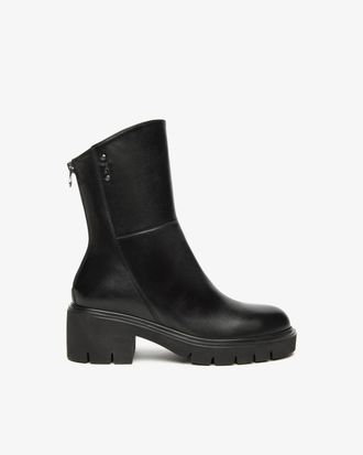 Nero Giardini Womens Sagar Leather Ankle Boots In Nero