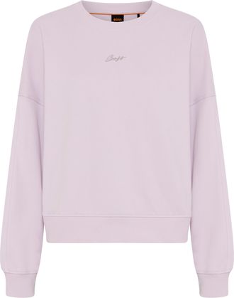 Boss Orange by Hugo Boss Sweater BOSS ORANGE Ever Premium Damenmode, Damen, Gr. XL (42), light, pastel lila 533, Sweatware, Obermaterial: 100% Baumwolle, unifarben, oversize n