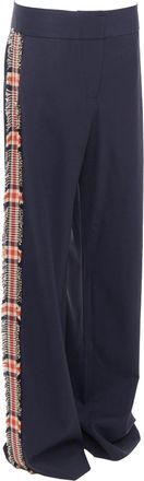 Monse virgin wool blend plaid side trim wide trousers