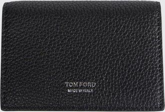 Tom Ford Portacarte in pelle di vitello con patta e bottone a pressione