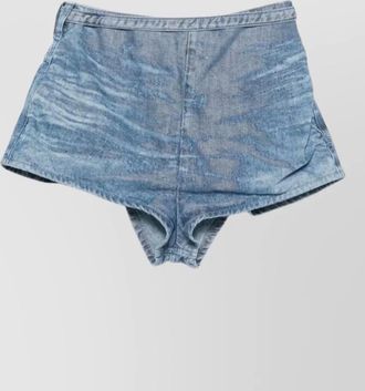 Diesel denim distressed wrap-effect short shorts