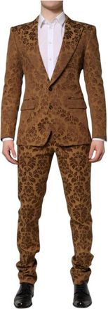 Dolce & Gabbana Sicilia Suit - Heren - Business pakken - Bruin - M - Katoen - Kostuums