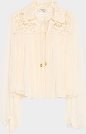 Sea New York Daphne Long-Sleeve Lace Top