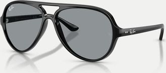 Ray-Ban Cats 5000 - Occhiali da sole pilot classici neri con lenti grigie-Nero