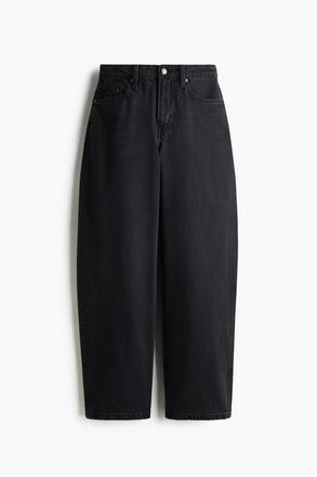 H&M Baggy High Jeans - Schwarz/Washed Out