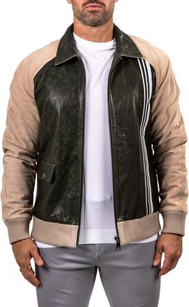 Maceoo Leather Bomber Jacket in Green at Nordstrom, Size 3