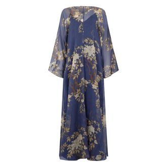 Max Mara Maxi Dresses, female, Blue, Size: S V-neck Maxi Dress