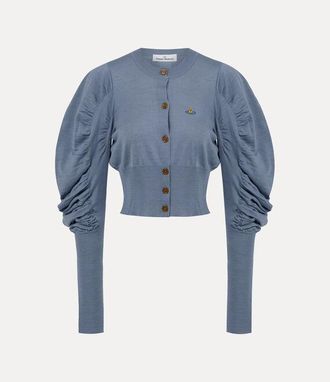 Vivienne Westwood Eli Cropped Cardigan Merino Wool / Silk Ice-blue XS Women