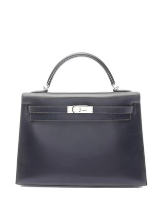 Herm&egrave;s 2000 32 Kelly tote bag - women - Calf Leather - One Size - Blue