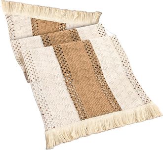 OEM Camino De Mesa Decorativo Estampado De 30x140 Cm Con Borde Color Caqui
