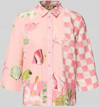 Smith & Soul Bluse aus Viskose-Mix mit Knopfleiste Modell Crazy Shirt in Pink, Gr&ouml;&szlig;e XXL