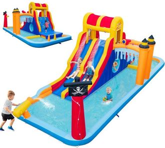 Costway Costway Castillo Hinchable Acuatico, 4 En 1 Castillo Hinchable Para Ni&ntilde;os 3-10 A&ntilde;os Con 3 Ni&ntilde;os, 693 X 295 X 263 Cm, Seco Y Agua, Insuflavel Crian&ccedil;as 