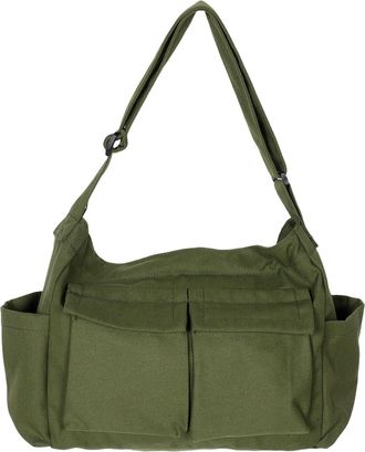 SOLUSTRE Vintage Canvas Messenger Bag for Men and Women Crossbody Satchel with Multiple Pockets Large Capacity Shoulder Bag for School Outdoor and Travel Easy-