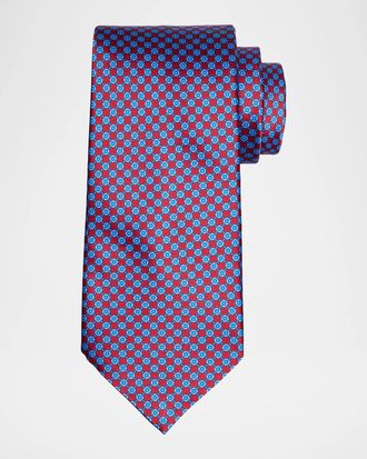 Stefano Ricci Men & apos;s Grid Check Square Silk Tie