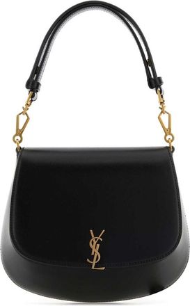 Saint Laurent Black Leather Voltaire Handbag