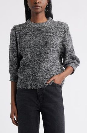 Treasure & Bond Elbow Sleeve Marled Sweater in Grey Dark Charcoal at Nordstrom Rack, Size X-Small