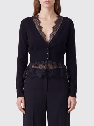 Ermanno Scervino Cardigan slim fit in cashmere con scollo a V e inserti in pizzo