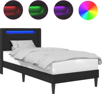vidaXL Estructura De Cama Negro 100 X 200 Cm Cuero Sint&eacute;tico Vidaxl