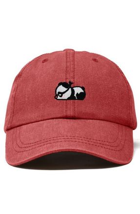 Dalix Pandit Panda Dad Cap in Washed Red at Nordstrom
