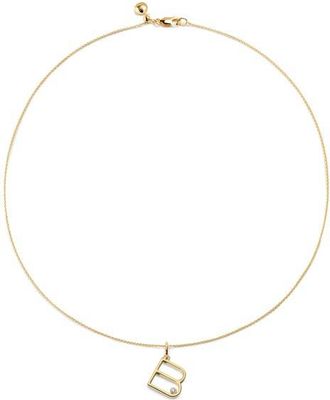 Monica Vinader Diamond Initial Pendant Necklace in 18K Gold Vermeil B at Nordstrom