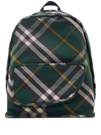 Burberry Zaino a quadri Shield - Verde