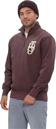Butcher of Blue Logo Half Zip - Heren - Sweatshirts - Rood - XL - Katoen - Hoodies & sweatvesten