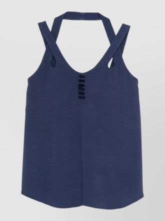 Emporio Armani halterneck top button detail v neckline