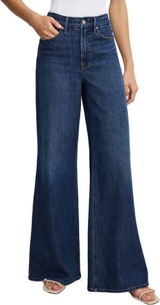 Good American Soft-Tech Good Waist Palazzo Jeans in Indigo977 at Nordstrom, Size 22