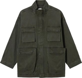 B+ab Katoenen legerjack met zakken - Groen