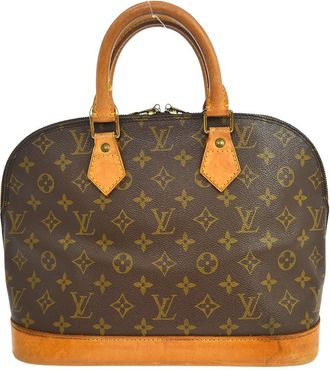 Louis Vuitton Alma Handbag Monogram Canvas Brown Canvas Handbag (Pre-Owned)
