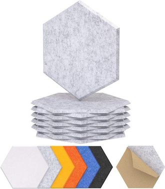 OEM Paneles Ac&uacute;sticos Hexagonales De 12 Piezas, 30x26x1 Cm, Paneles De Espuma Ac&uacute;stica Para Estudios De Grabaci&oacute;n/podcasts, Gris Claro