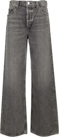 A Gold E Low Slung Baggy Jeans - Dames - Loose Fit Jeans - Grijs - W28 - Katoen - Jeans