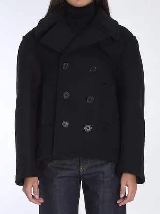 【SAINT LAURENT】OVERSIZE PEA COAT IN WOOL●810508Y080W1000 0400019941425_BLACK?wid=600&