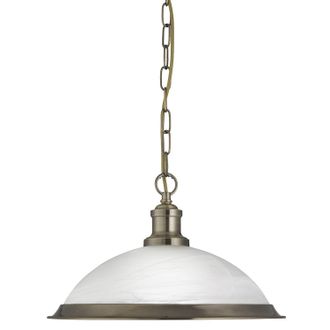 Searchlight Sospensione Contemporanea Bistro Acciaio Ottone Vetro 1 Luce E27