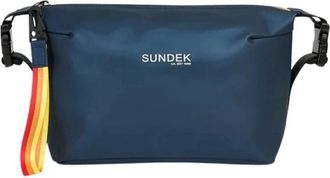 Sundek Beauty Case met Regenboog Rits - unisex - Toilettassen - Blauw - ONE Size - Tassen